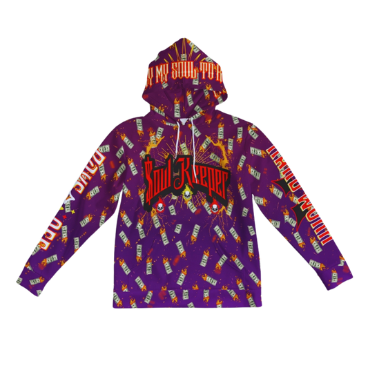 "Never Sell Your Soul" Purple HANDMADE Hoodie