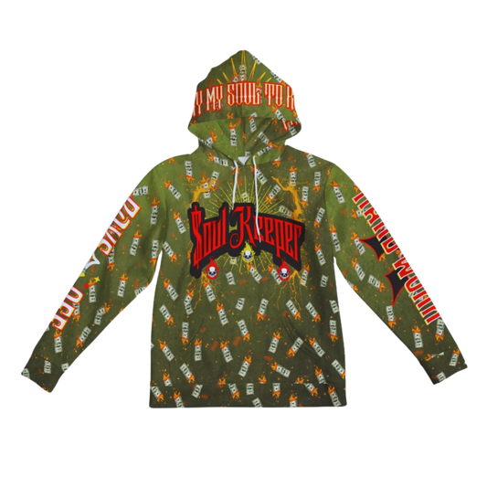 "Never Sell Your Soul" Shades of Green HANDMADE Hoodie