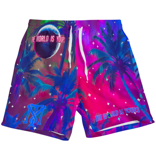 The World Is Yours Scarface Miami Beach Hoodie HANDMADE Swim Trunks