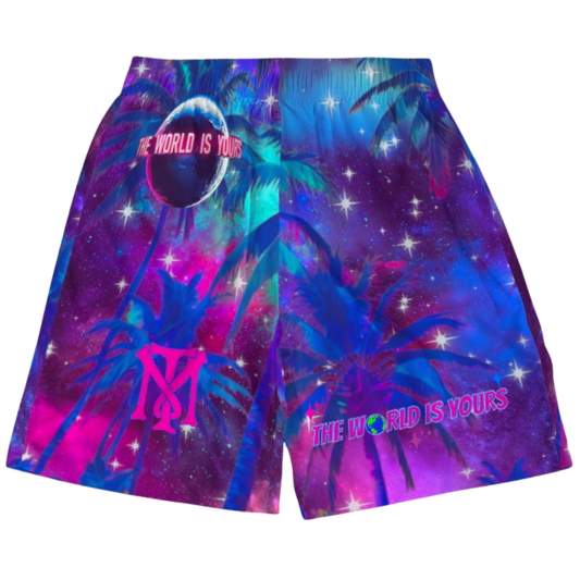 The World Is Yours Scarface Outer Space HANDMADE Jogger Shorts